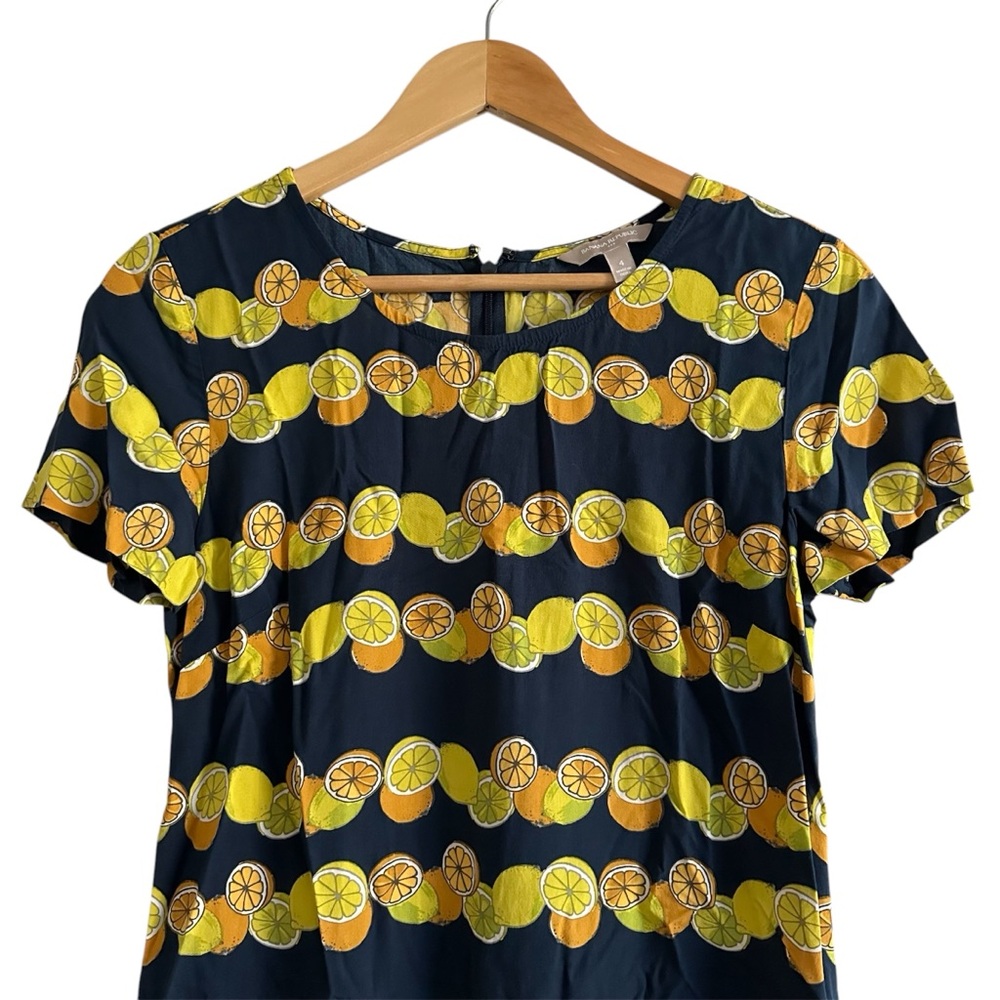 Banana Republic Citrus Lemon Print Shirt Dress - Picture 2 of 6